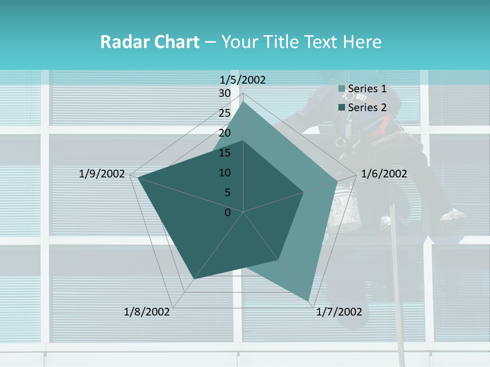 A Man Climbing Up A Ladder To Paint A Building PowerPoint Template