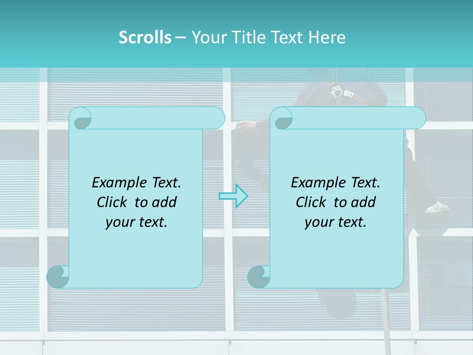 A Man Climbing Up A Ladder To Paint A Building PowerPoint Template