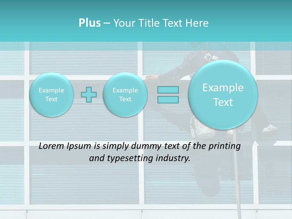 A Man Climbing Up A Ladder To Paint A Building PowerPoint Template
