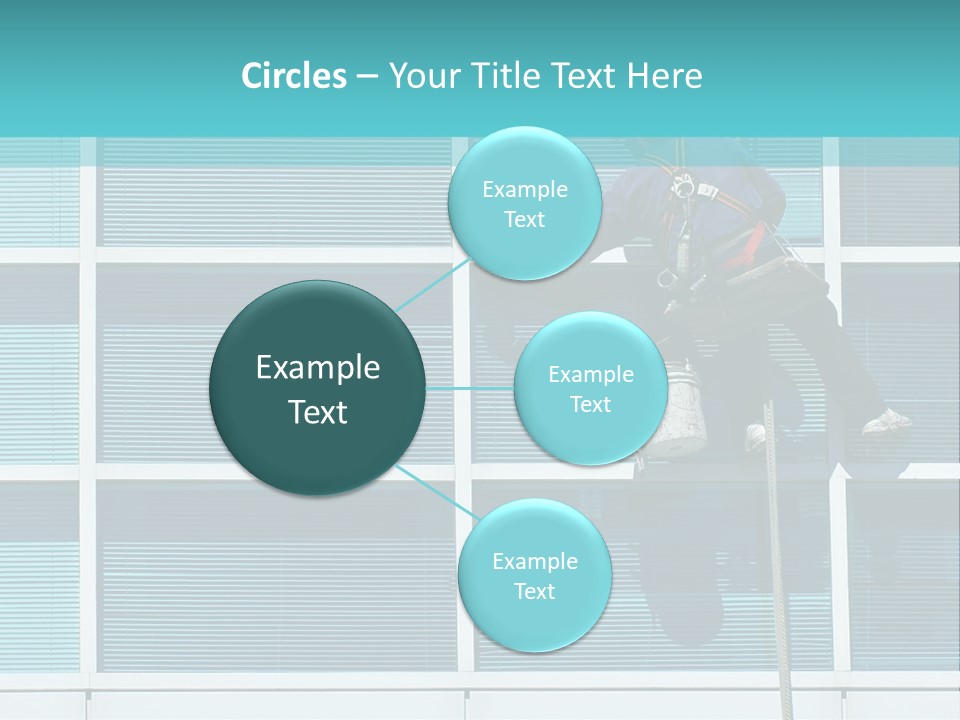 A Man Climbing Up A Ladder To Paint A Building PowerPoint Template