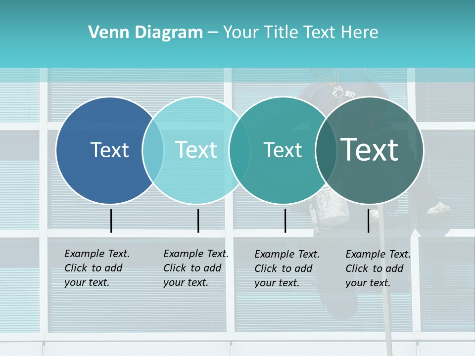 A Man Climbing Up A Ladder To Paint A Building PowerPoint Template