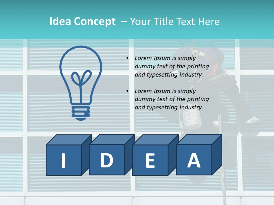 A Man Climbing Up A Ladder To Paint A Building PowerPoint Template