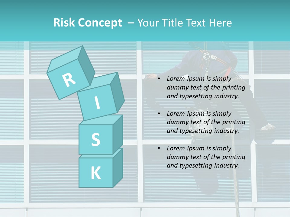 A Man Climbing Up A Ladder To Paint A Building PowerPoint Template