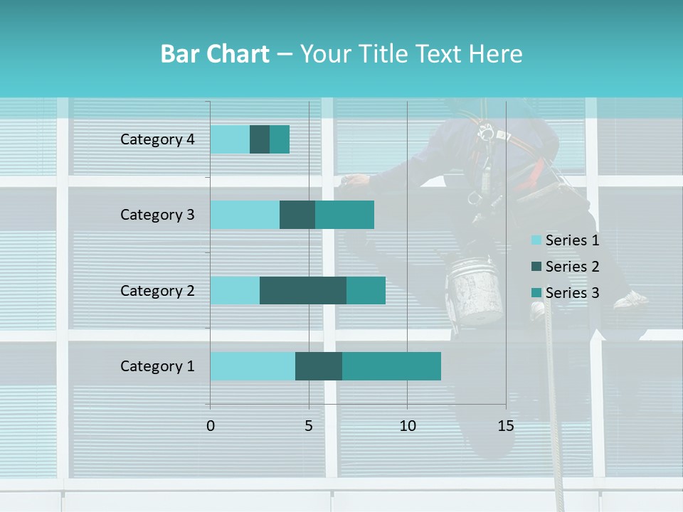 A Man Climbing Up A Ladder To Paint A Building PowerPoint Template