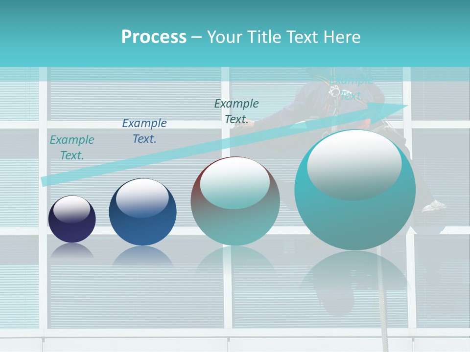 A Man Climbing Up A Ladder To Paint A Building PowerPoint Template