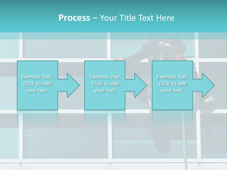 A Man Climbing Up A Ladder To Paint A Building PowerPoint Template