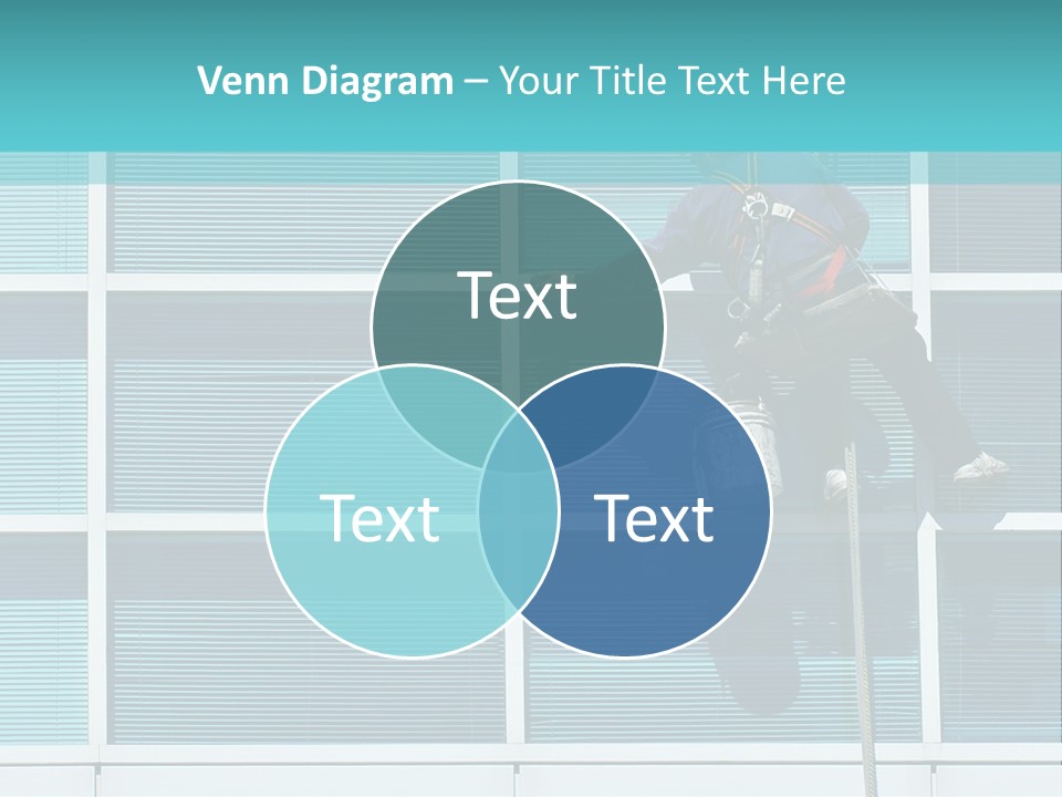A Man Climbing Up A Ladder To Paint A Building PowerPoint Template