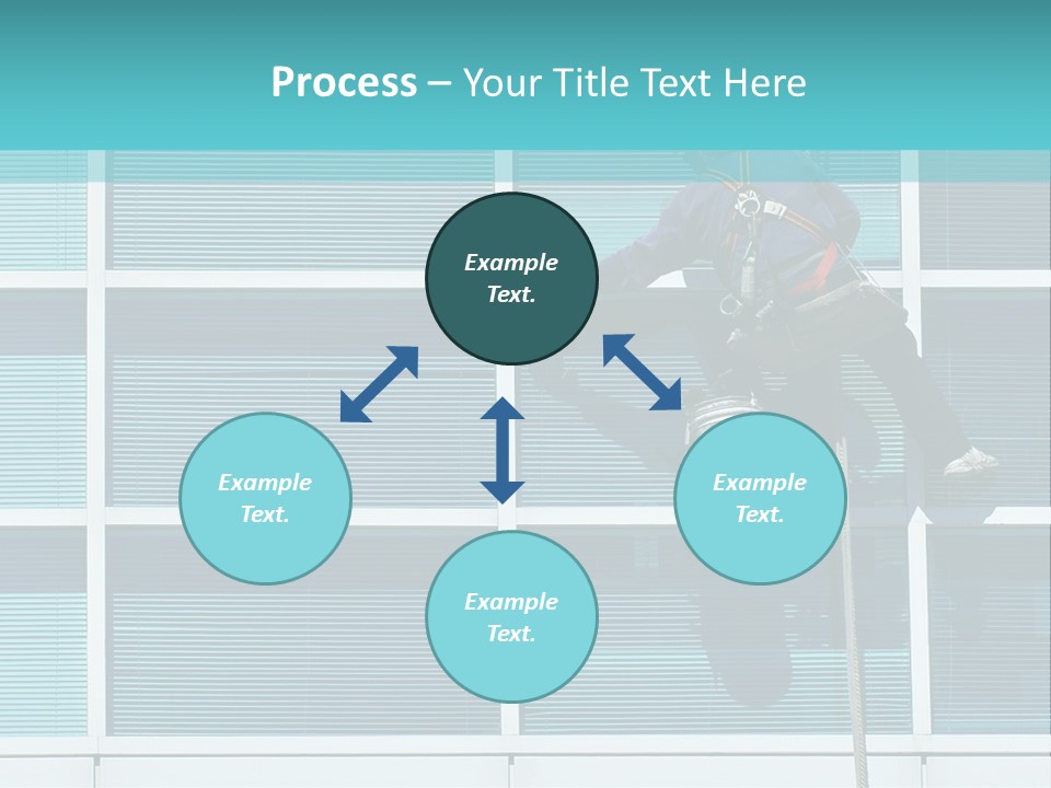 A Man Climbing Up A Ladder To Paint A Building PowerPoint Template
