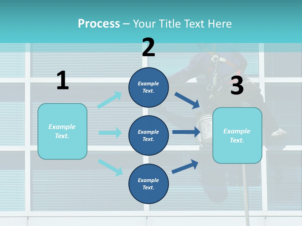 A Man Climbing Up A Ladder To Paint A Building PowerPoint Template