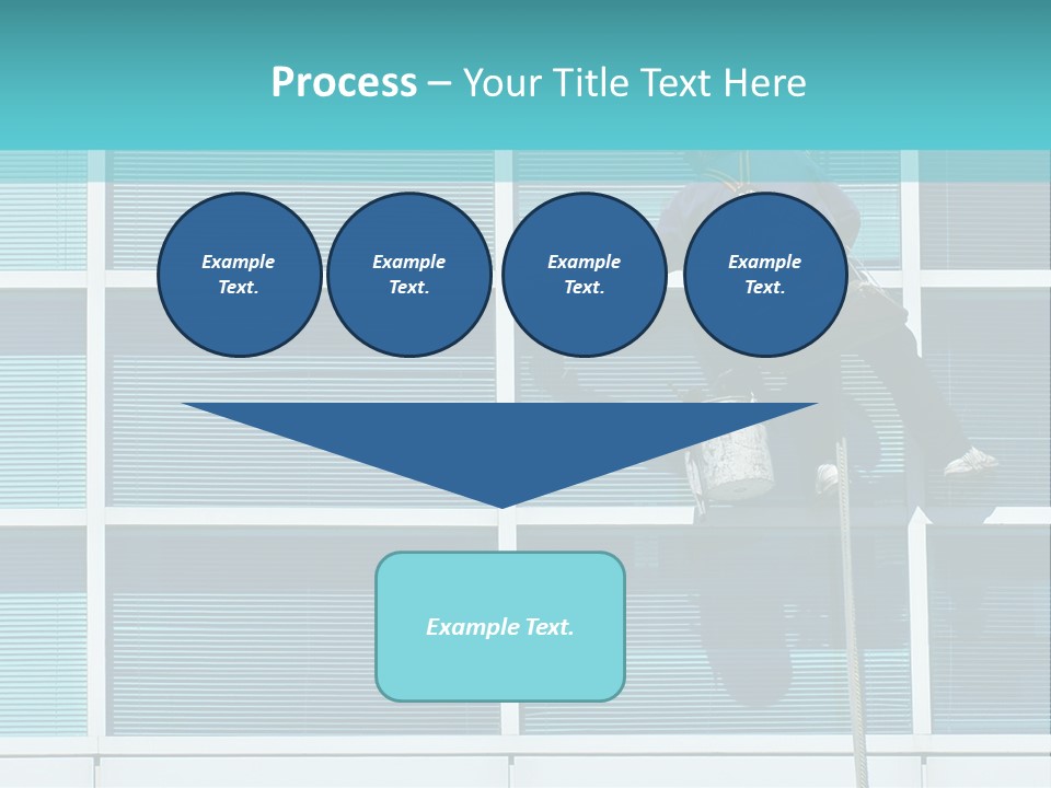 A Man Climbing Up A Ladder To Paint A Building PowerPoint Template