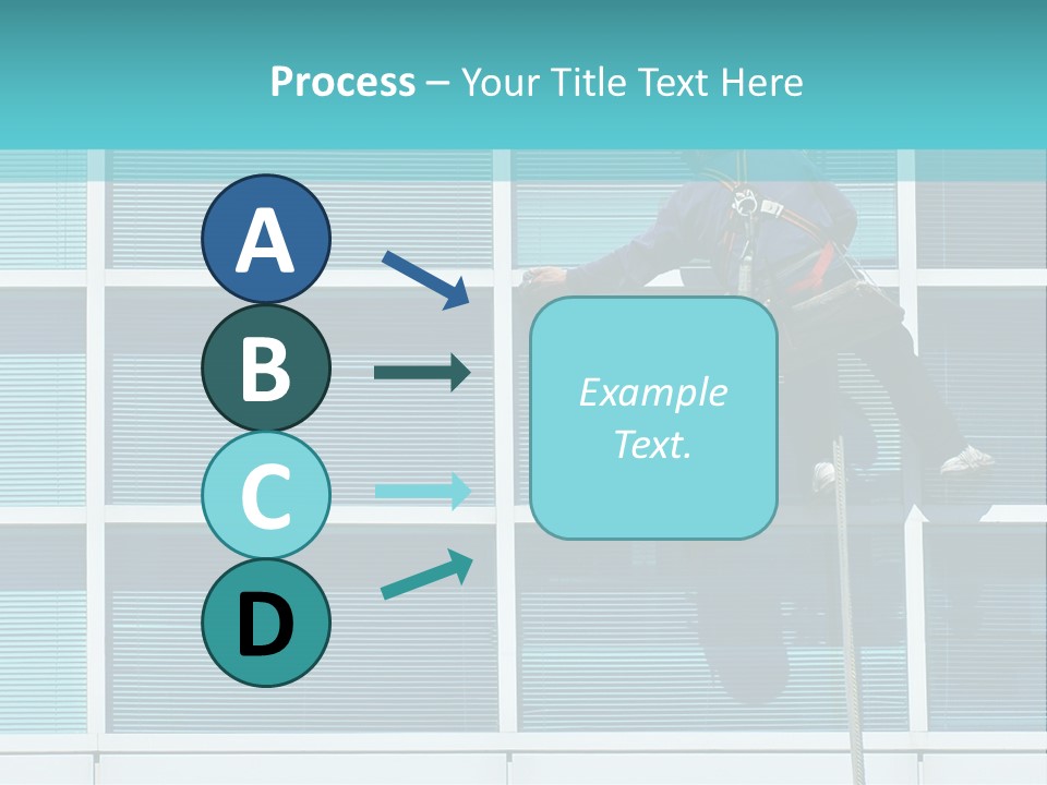 A Man Climbing Up A Ladder To Paint A Building PowerPoint Template