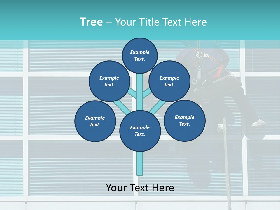 A Man Climbing Up A Ladder To Paint A Building PowerPoint Template