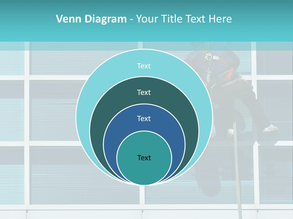 A Man Climbing Up A Ladder To Paint A Building PowerPoint Template