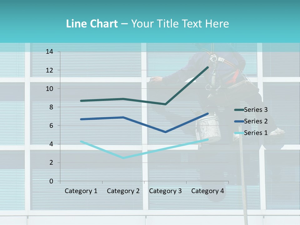 A Man Climbing Up A Ladder To Paint A Building PowerPoint Template