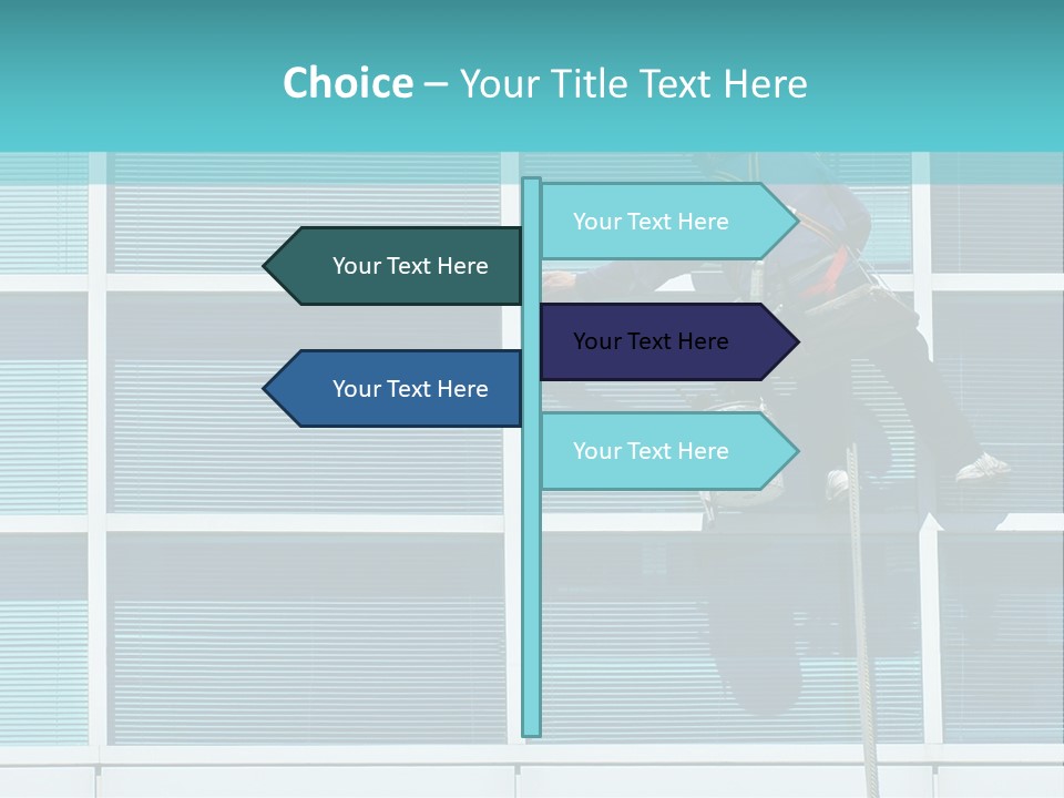 A Man Climbing Up A Ladder To Paint A Building PowerPoint Template