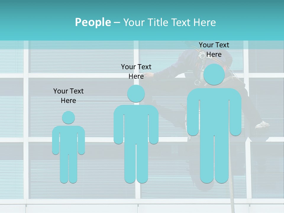 A Man Climbing Up A Ladder To Paint A Building PowerPoint Template