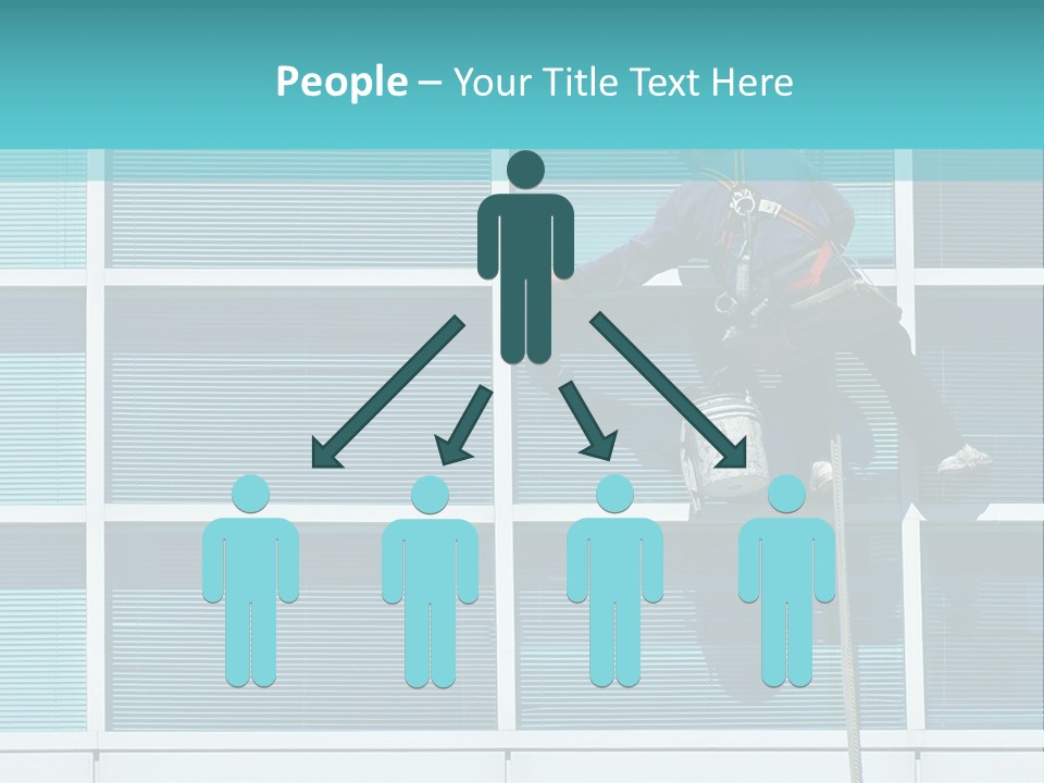 A Man Climbing Up A Ladder To Paint A Building PowerPoint Template