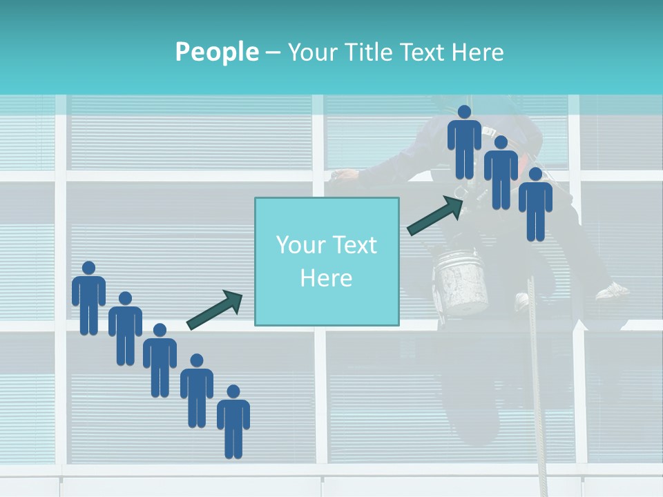 A Man Climbing Up A Ladder To Paint A Building PowerPoint Template