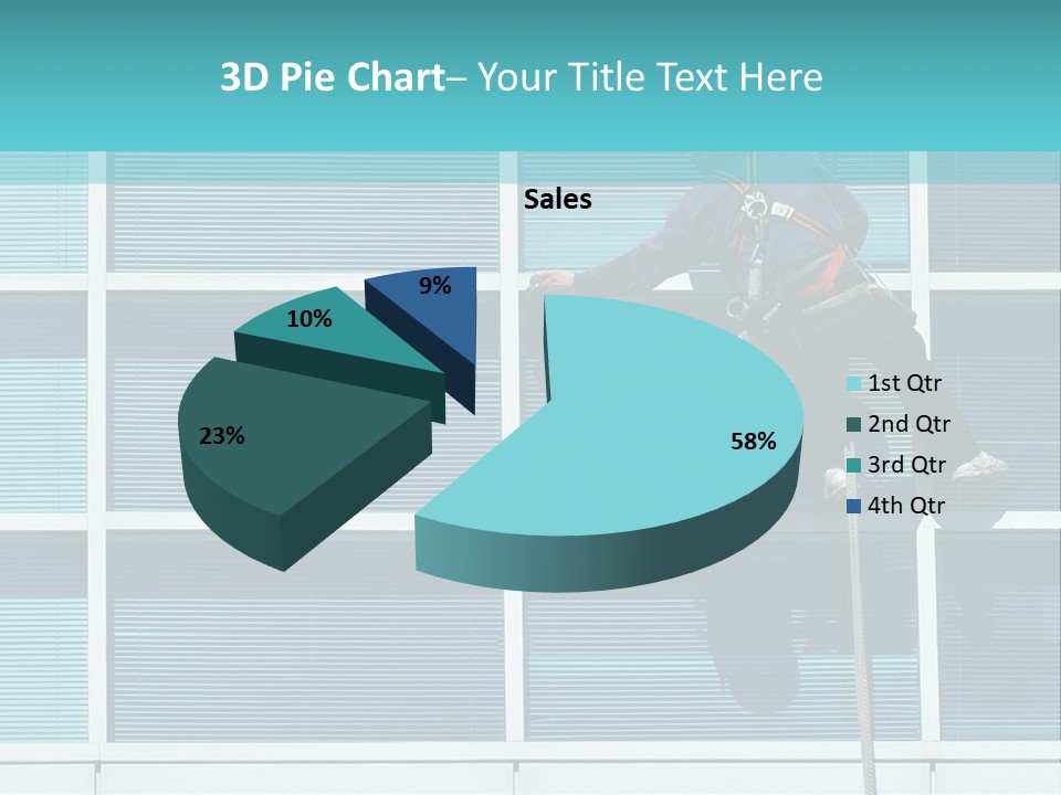 A Man Climbing Up A Ladder To Paint A Building PowerPoint Template
