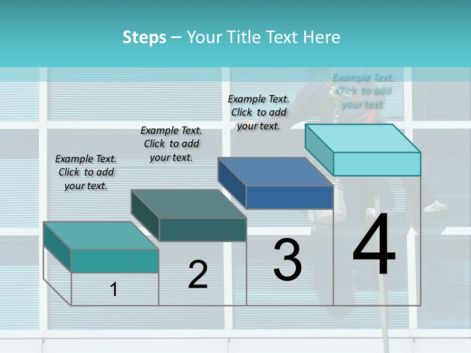 A Man Climbing Up A Ladder To Paint A Building PowerPoint Template