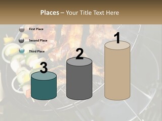 A Bbq Grill With Meat And Vegetables On It PowerPoint Template