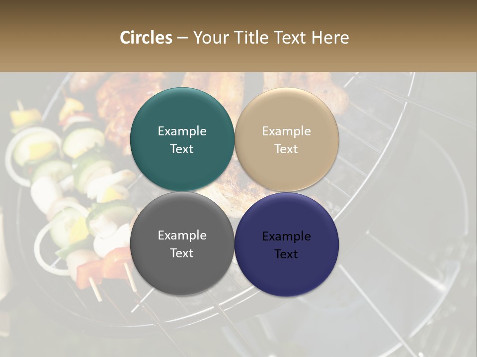 A Bbq Grill With Meat And Vegetables On It PowerPoint Template