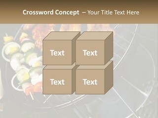 A Bbq Grill With Meat And Vegetables On It PowerPoint Template