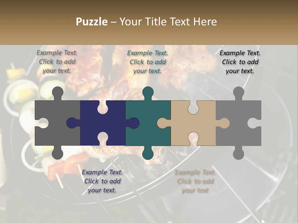 A Bbq Grill With Meat And Vegetables On It PowerPoint Template