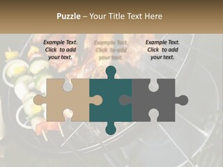 A Bbq Grill With Meat And Vegetables On It PowerPoint Template
