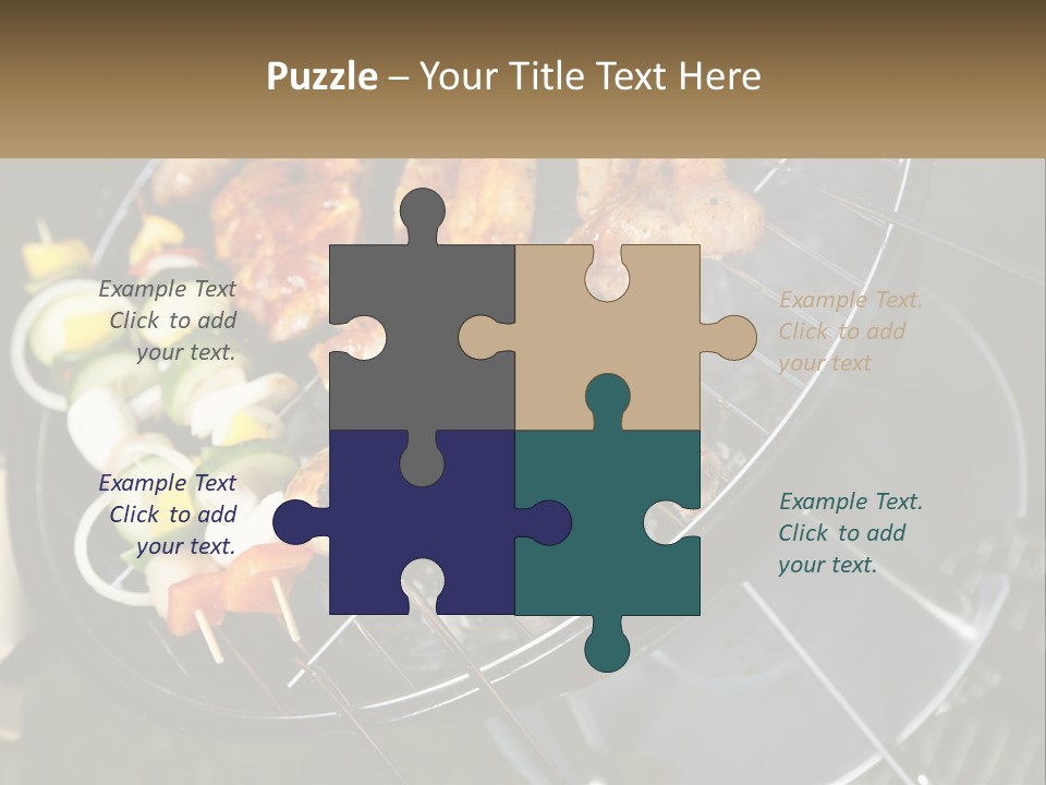 A Bbq Grill With Meat And Vegetables On It PowerPoint Template