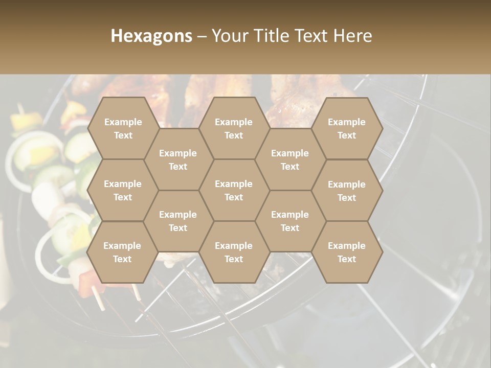 A Bbq Grill With Meat And Vegetables On It PowerPoint Template