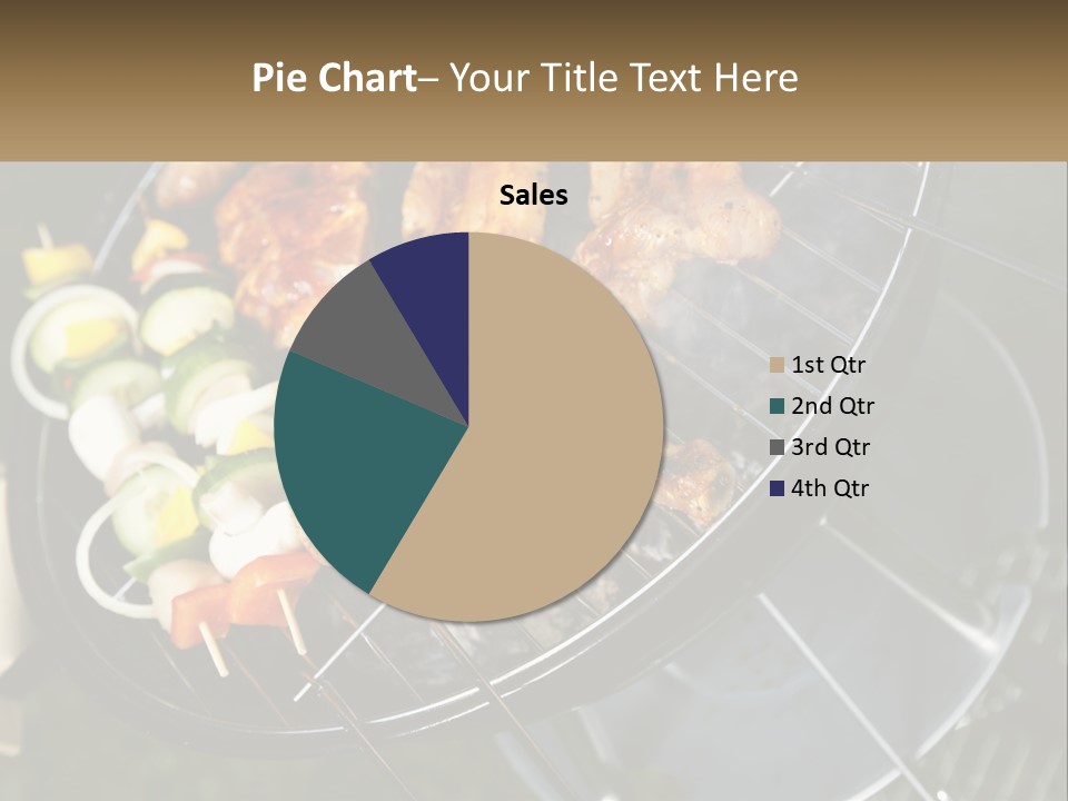 A Bbq Grill With Meat And Vegetables On It PowerPoint Template