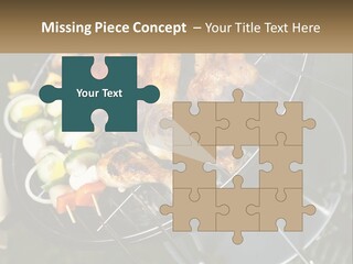 A Bbq Grill With Meat And Vegetables On It PowerPoint Template