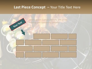 A Bbq Grill With Meat And Vegetables On It PowerPoint Template