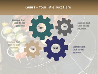 A Bbq Grill With Meat And Vegetables On It PowerPoint Template