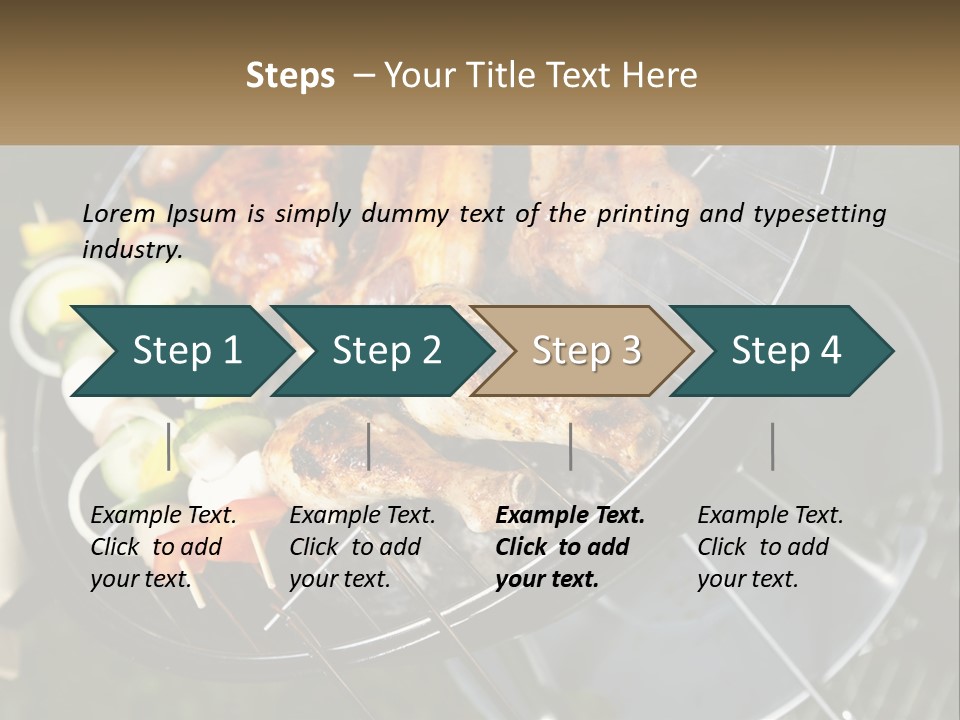 A Bbq Grill With Meat And Vegetables On It PowerPoint Template