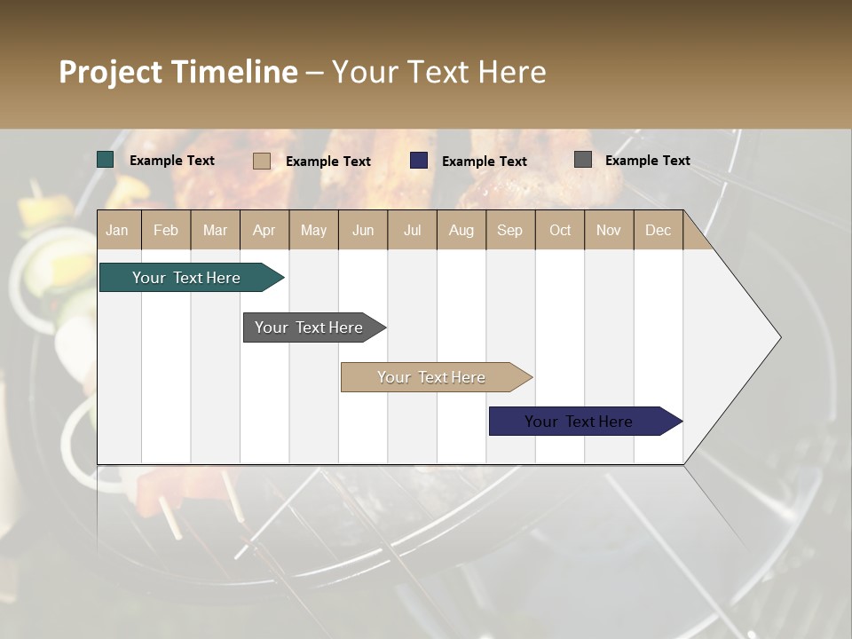 A Bbq Grill With Meat And Vegetables On It PowerPoint Template