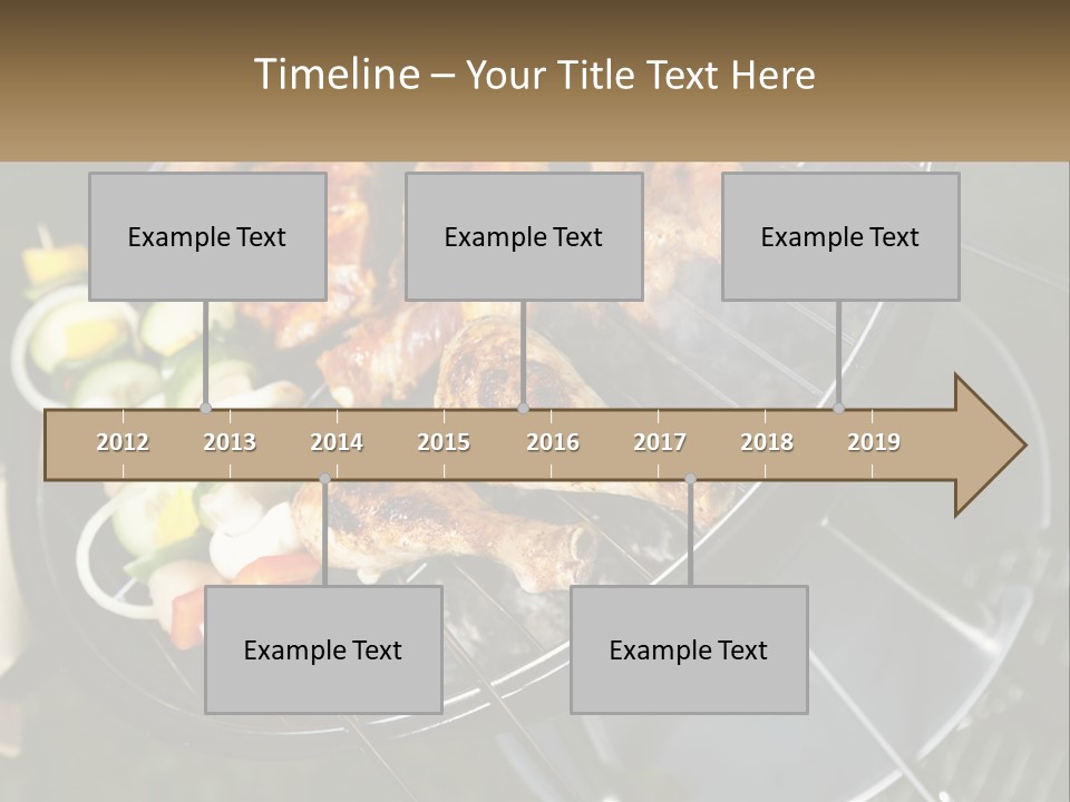 A Bbq Grill With Meat And Vegetables On It PowerPoint Template