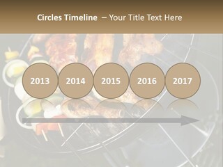 A Bbq Grill With Meat And Vegetables On It PowerPoint Template