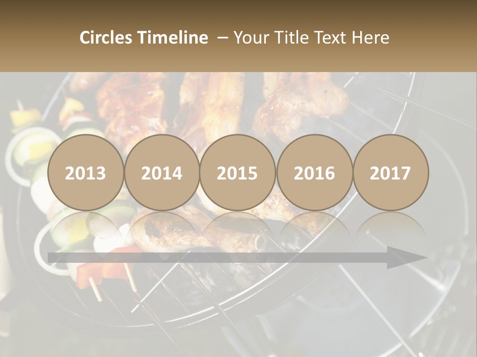A Bbq Grill With Meat And Vegetables On It PowerPoint Template