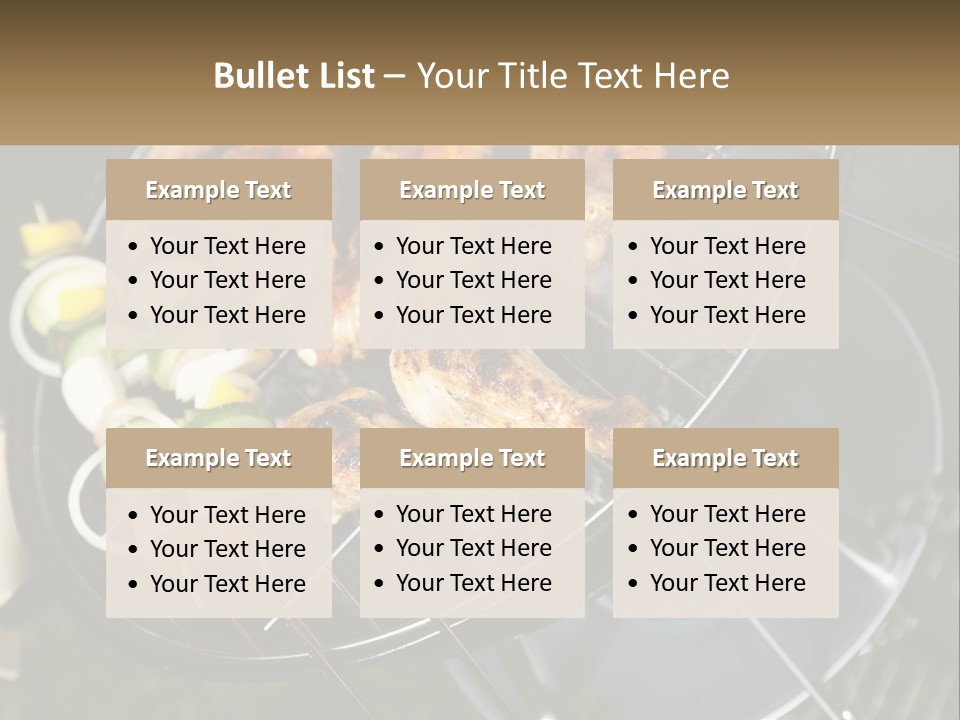 A Bbq Grill With Meat And Vegetables On It PowerPoint Template
