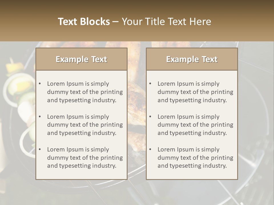 A Bbq Grill With Meat And Vegetables On It PowerPoint Template