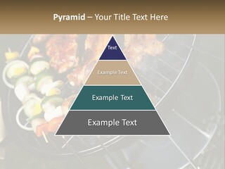 A Bbq Grill With Meat And Vegetables On It PowerPoint Template