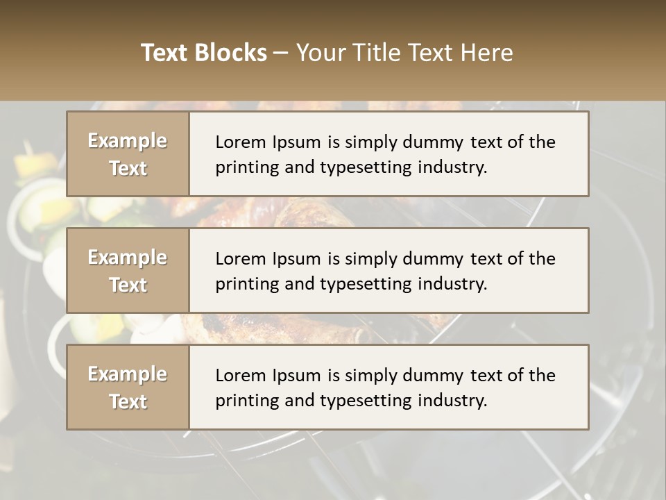 A Bbq Grill With Meat And Vegetables On It PowerPoint Template