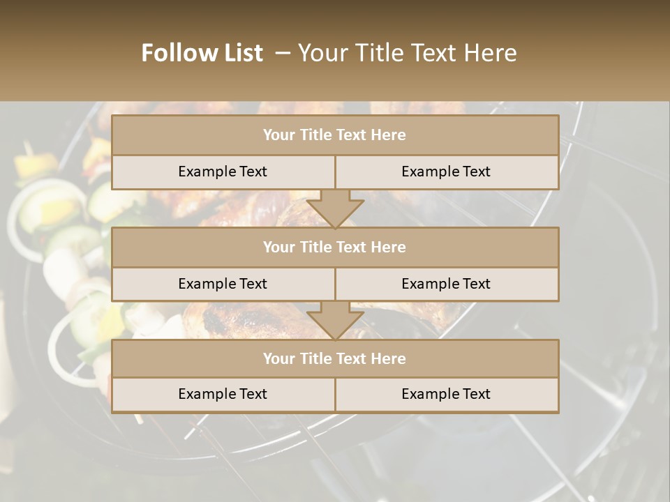 A Bbq Grill With Meat And Vegetables On It PowerPoint Template
