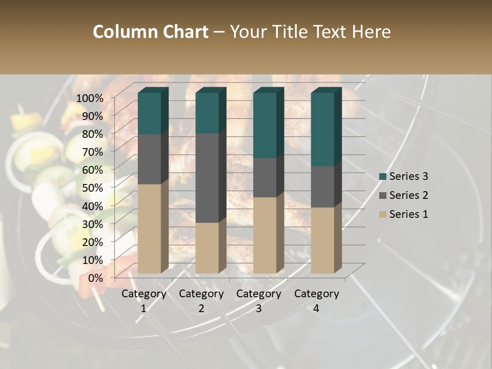 A Bbq Grill With Meat And Vegetables On It PowerPoint Template