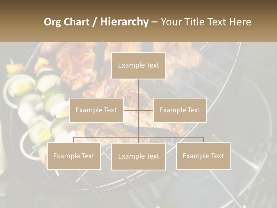 A Bbq Grill With Meat And Vegetables On It PowerPoint Template