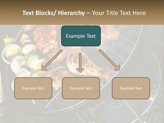A Bbq Grill With Meat And Vegetables On It PowerPoint Template