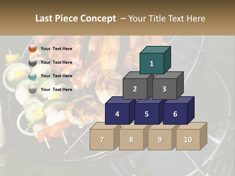 A Bbq Grill With Meat And Vegetables On It PowerPoint Template