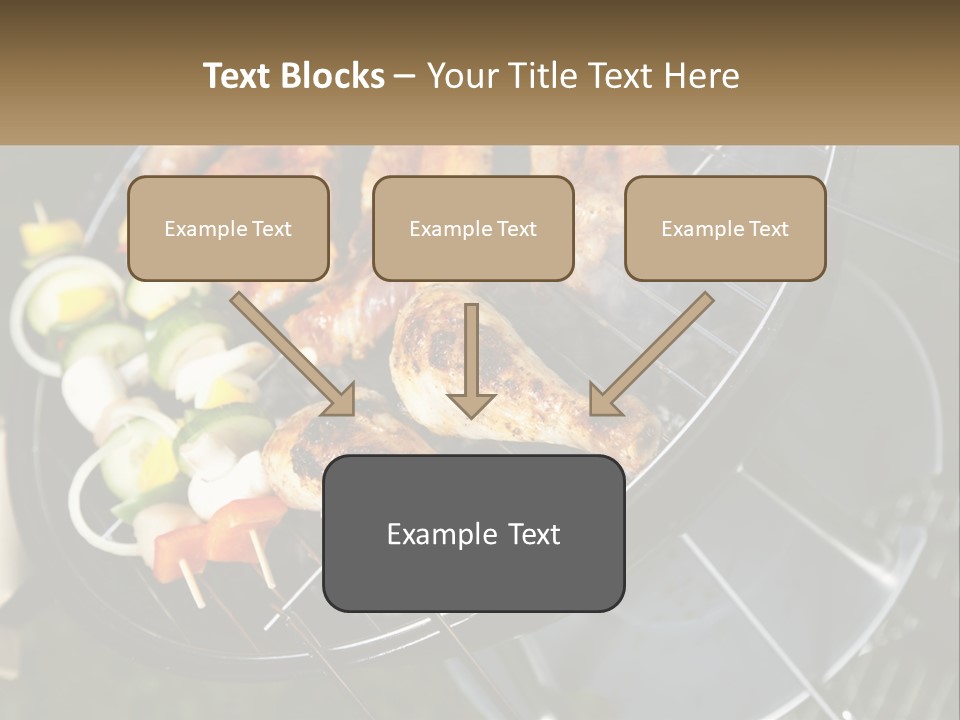 A Bbq Grill With Meat And Vegetables On It PowerPoint Template